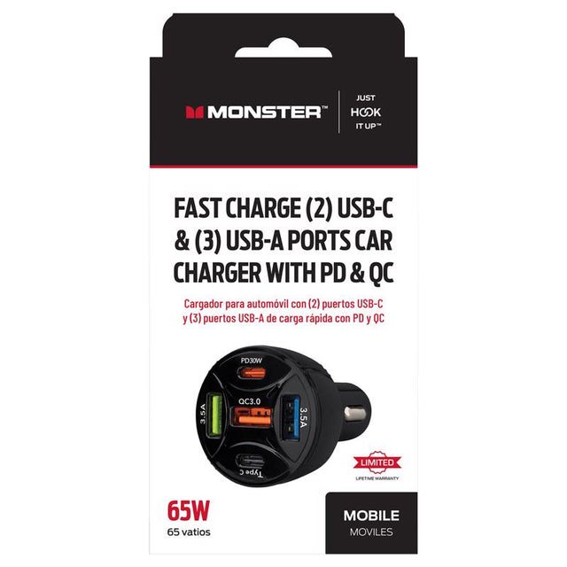 5 USB CR CHRGR PVC BLK