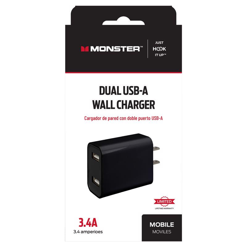 2 PRT USB A WL CHRGR BLK