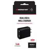 2 PRT USB A WL CHRGR BLK