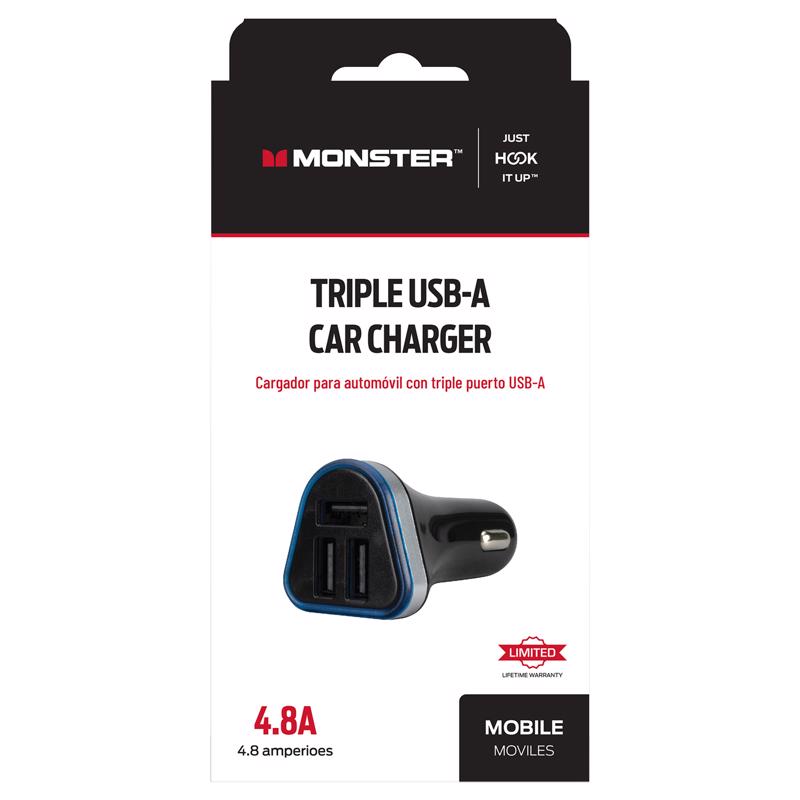 3 PRT USB CR CHRGR BLK