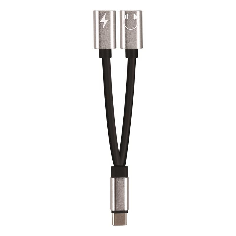 Monster Just Hook It Up USB-C Adapter 6 in. Black