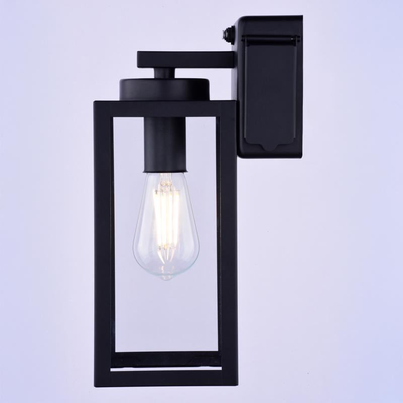 Dualux Textured Black Black Dusk to Dawn LED Porch Light