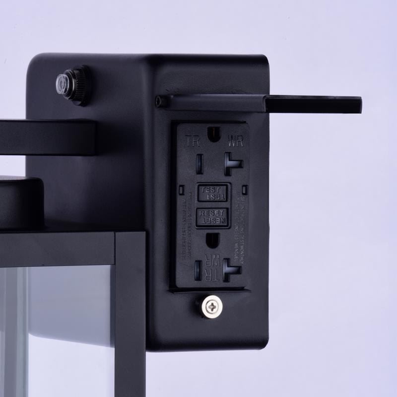 Dualux Textured Black Black Dusk to Dawn LED Porch Light