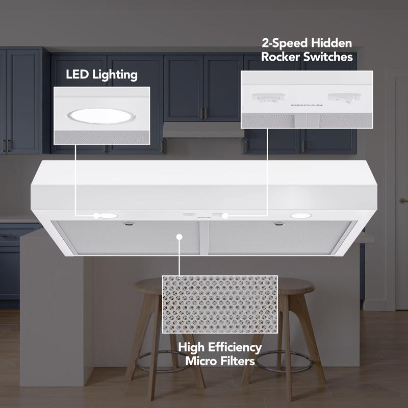 Broan GLA1 30 in. W White Range Hood