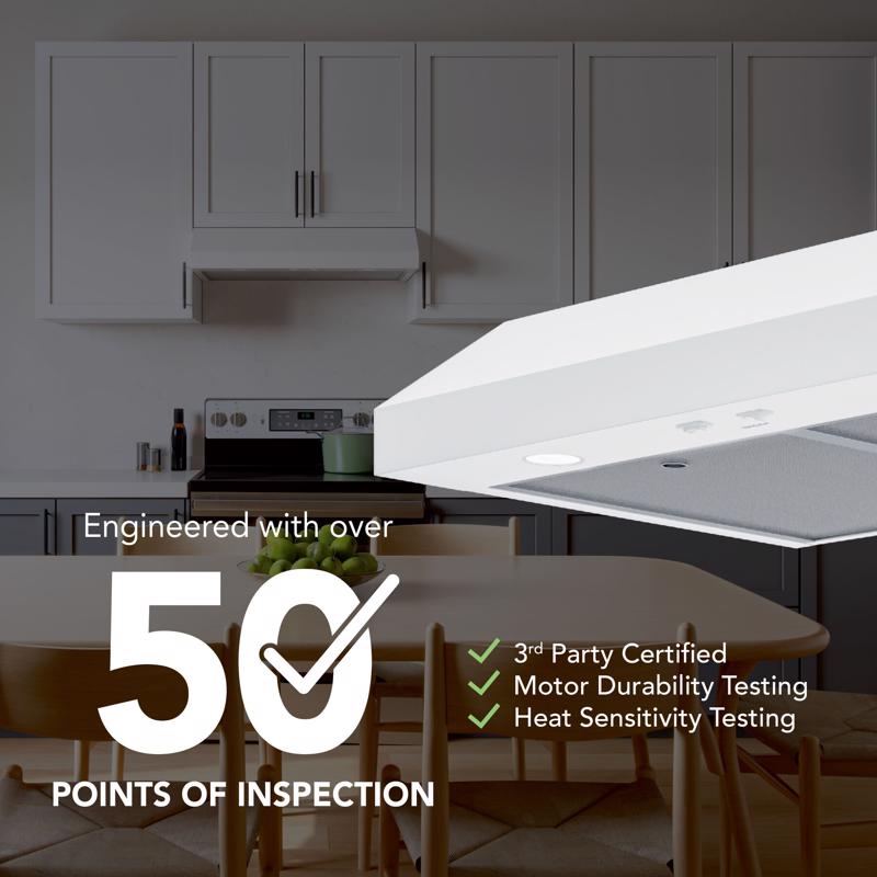 Broan GLA1 30 in. W White Range Hood