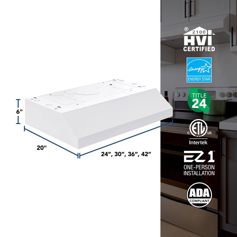 Broan GLA1 30 in. W White Range Hood