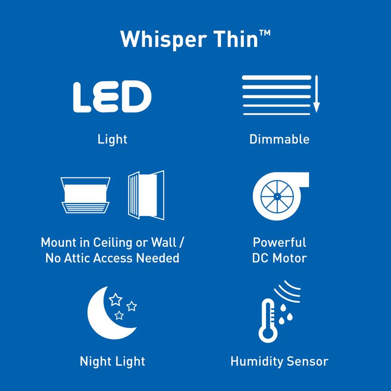 Panasonic Whisper Thin 100 CFM 1.1 Sones Bathroom Exhaust Fan