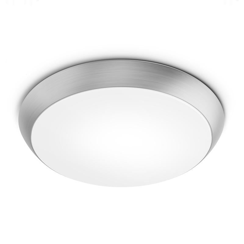 Feit 3 in. H X 9 in. W X 9 in. L Brushed Nickel White Ceiling Fixture