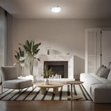 Feit 3 in. H X 9 in. W X 9 in. L Brushed Nickel White Ceiling Fixture