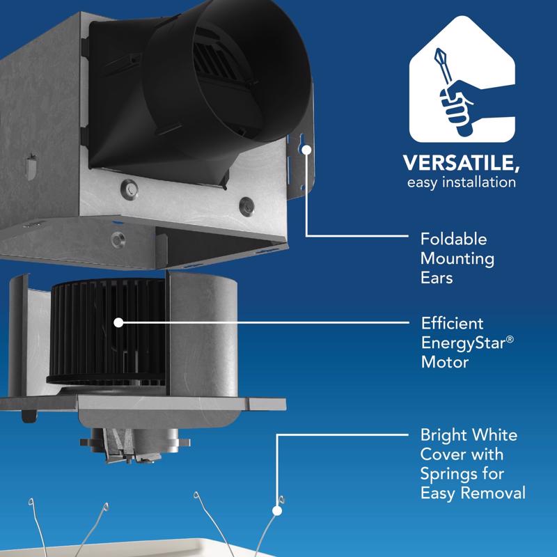 Broan-NuTone Roomside 70 CFM 2 Sones Bathroom Exhaust Fan with Bluetooth Speaker and Light