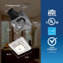 Broan-NuTone Roomside 70 CFM 2 Sones Bathroom Exhaust Fan with Bluetooth Speaker and Light