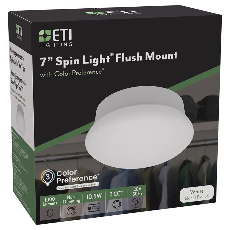 LED CLNG SPN LGHT WHT 7"