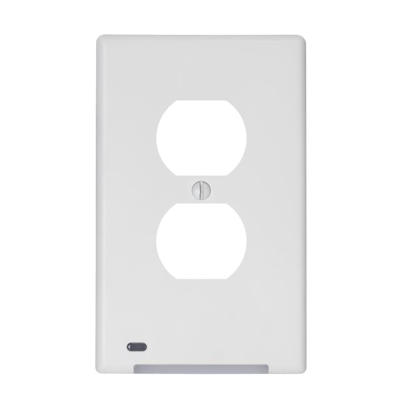 LumiCover Amerelle White 1 gang Plastic Decorator/Duplex Nightlight Wall Plate 1 pk