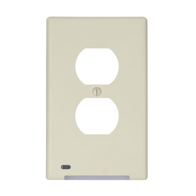LumiCover Amerelle Almond 1 gang Plastic Decorator/Duplex Nightlight Wall Plate 1 pk