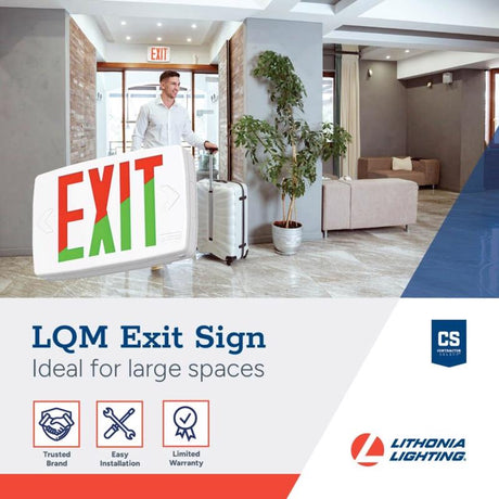 Lithonia Lighting LQM Switch Hardwired LED White Exit Sign