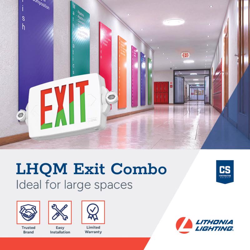 Lithonia Lighting LHQM Switch Hardwired LED White Exit Sign and Emergency Light