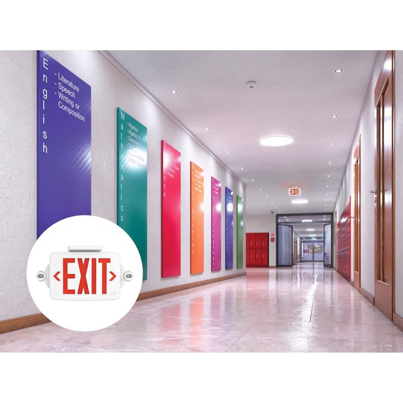 Lithonia Lighting LHQM Switch Hardwired LED White Exit Sign and Emergency Light