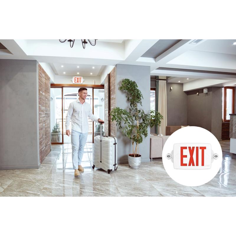 Lithonia Lighting LHQM Switch Hardwired LED White Exit Sign and Emergency Light