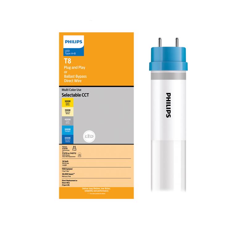 Philips LED Multi-CCT 24 in. G13 T8 Linear 17 Watt Equivalence 1 pk