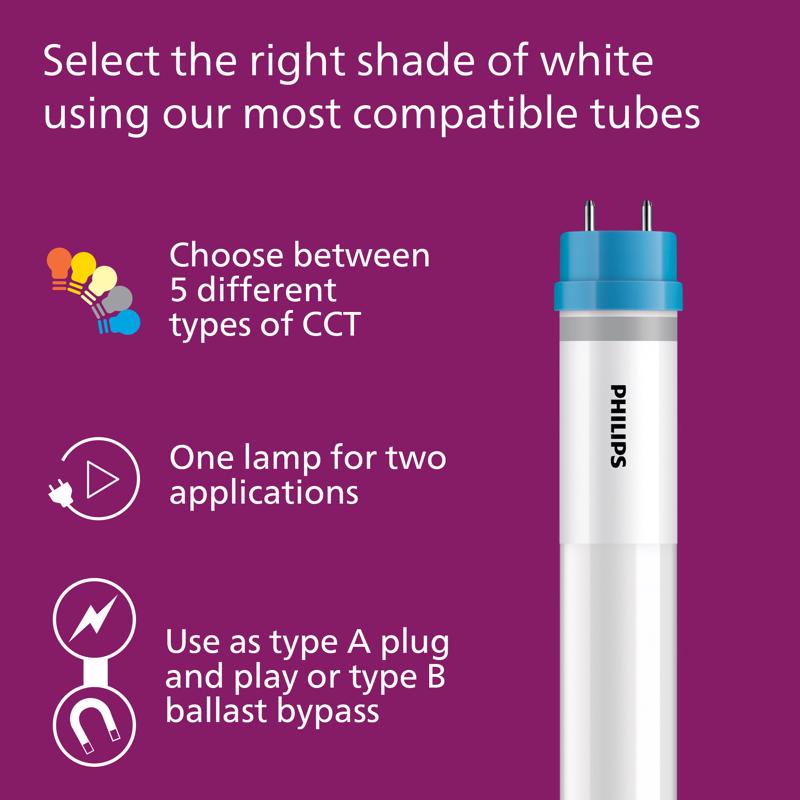 Philips LED Multi-CCT 48 in. G13 T8 Linear Light Bulb 32 Watt Equivalence 1 pk