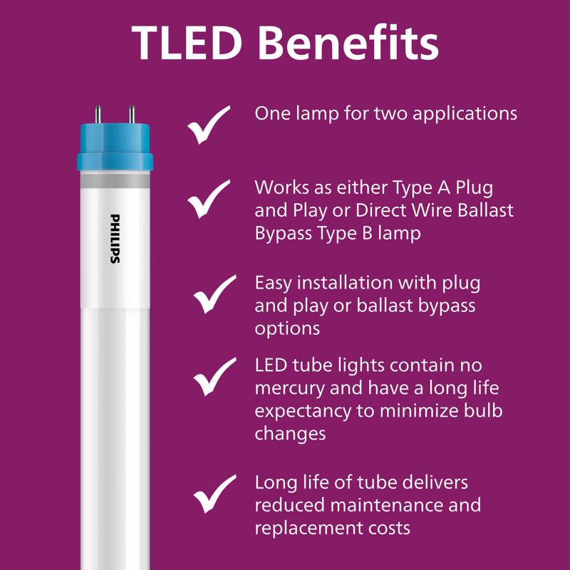 Philips LED Multi-CCT 48 in. G13 T8 Linear Light Bulb 32 Watt Equivalence 1 pk