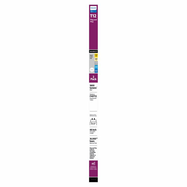 Philips LED Multi-CCT 48 in. G13 T12 Linear 32 Watt Equivalence 2 pk