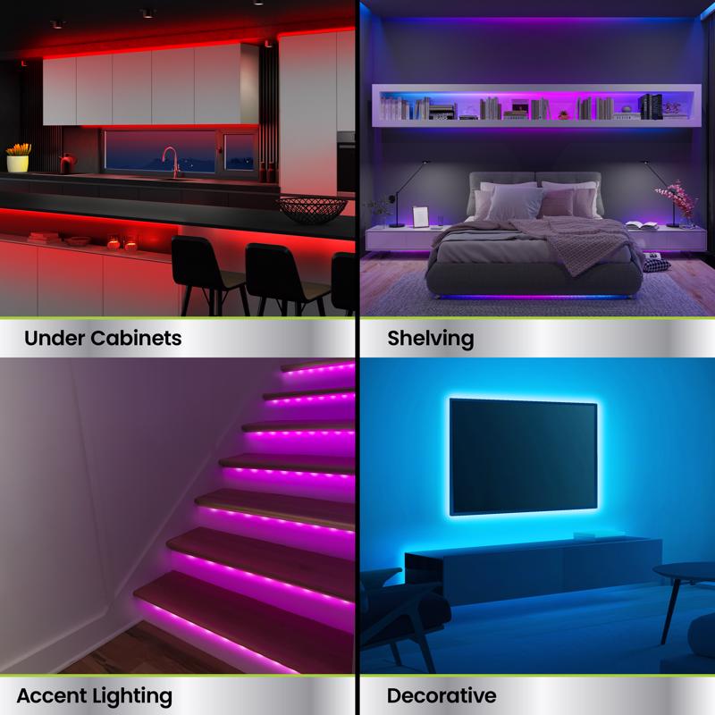 Feit 12 in. L Color Changing Plug-In LED Tape Light 1 pk