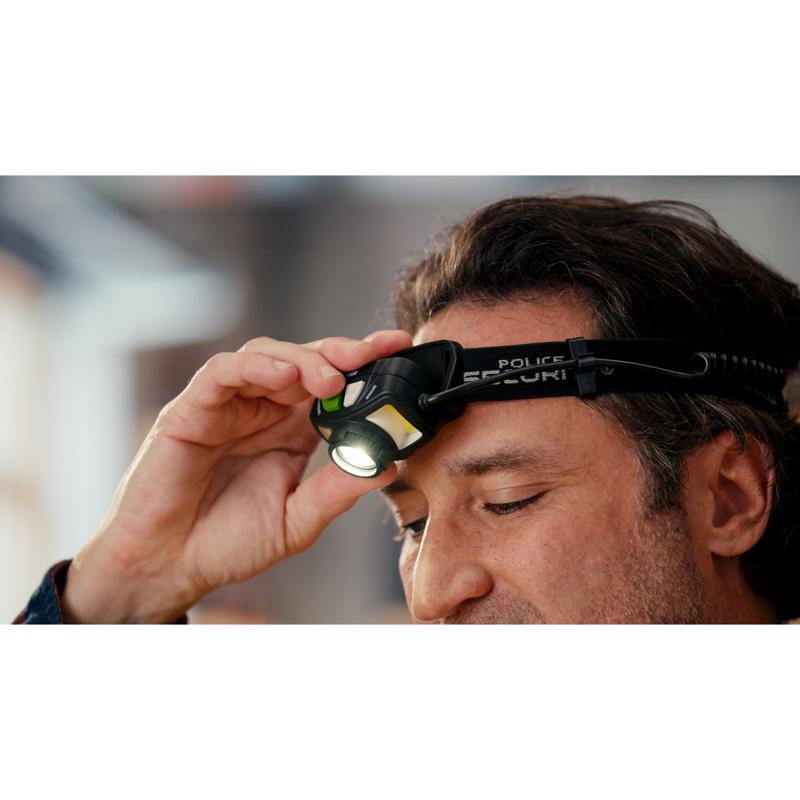 Police Security 1500 lm Black LED Head Lamp