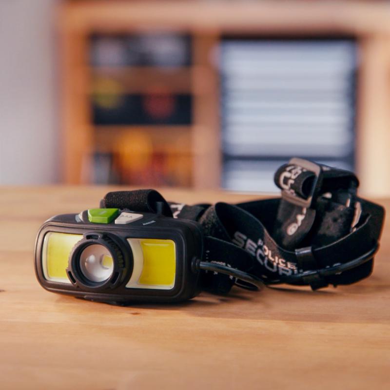 Police Security 1500 lm Black LED Head Lamp