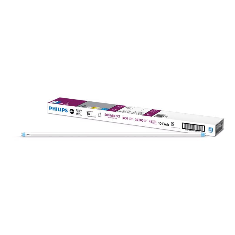 Philips LED Multi-CCT 48 in. G13 T8 Linear 32 Watt Equivalence 10 pk