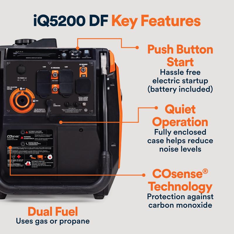 Generac 3900 W 120 V Gas/NG/LP Inverter Inverter Generator 3900 W