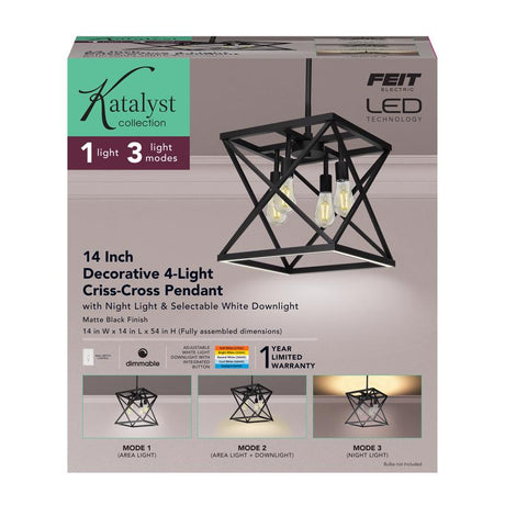 Feit Matte Black 4 lights Pendant Light