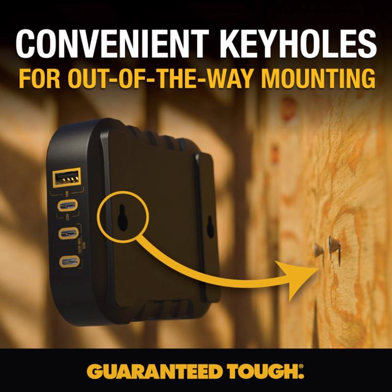 DEWALT Black/Yellow Charging Station USB to AC Home Adapter For All Smartphones