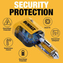 DeWalt Black/Yellow Car Charger 2 Port USB Car Charger For All Mobile Devices