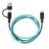 Fusebox Multicolored Braided Cable USB-C Cable For Any USB-Powered Device 3 ft. L