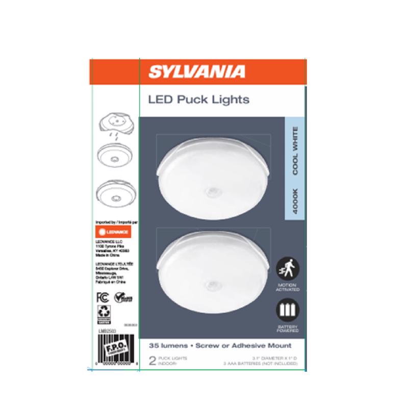 Sylvania Motion-Sensing Battery Powered LED White Slim Area Light