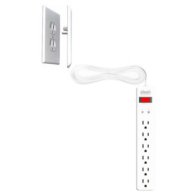 Sleek Socket 6 ft. L 6 outlets Surge Protector White 1080 J