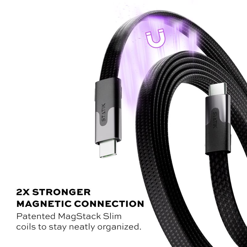 Statik MagStack Slim USB-C to USB-C Cable 6.6 ft. Black