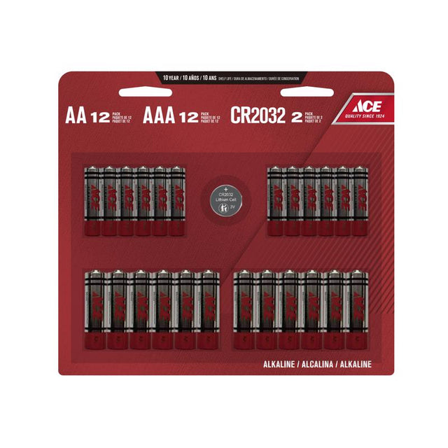 Ace AA/AAA Alkaline Batteries 26 pk Carded