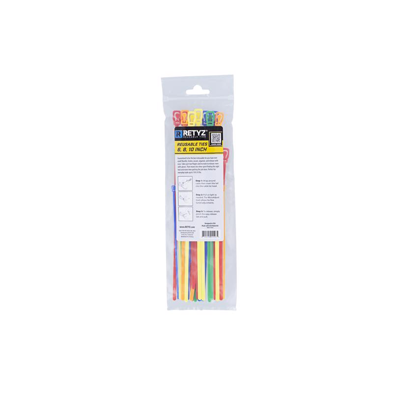 RETYZ 6/8/10 in. L Assorted Cable Tie 30 pk