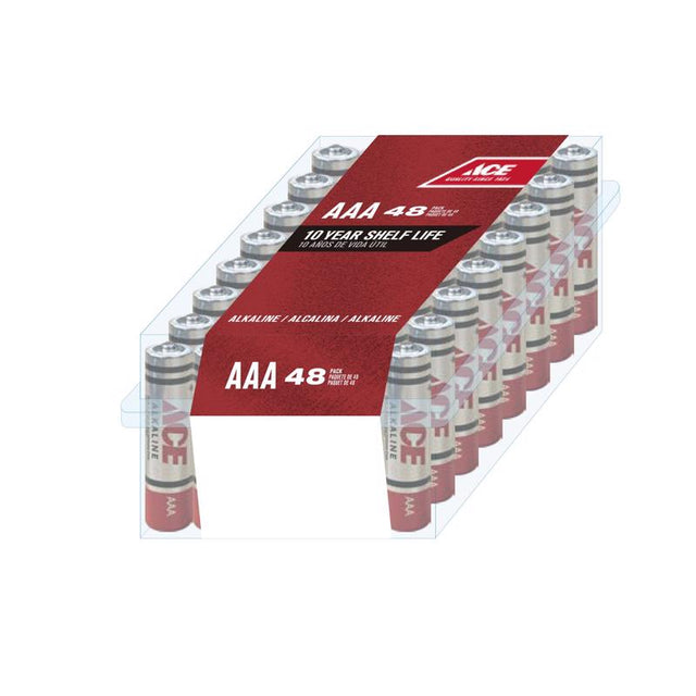 Ace AAA Alkaline Batteries 48 pk Boxed