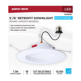 Satco Frost White 5-6 in. W Aluminum LED Dimmable Recessed Downlight 8 W
