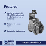 Sigma Engineered Solutions 3/4 in. D Die-Cast Zinc Saddle Connector For AC, MC and NM 1 bag