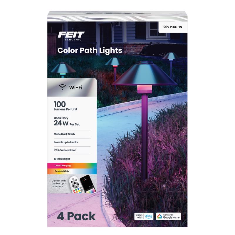 Feit Plug In/Remote 6 W LED Smart-Enabled Pathway Light 4 pk