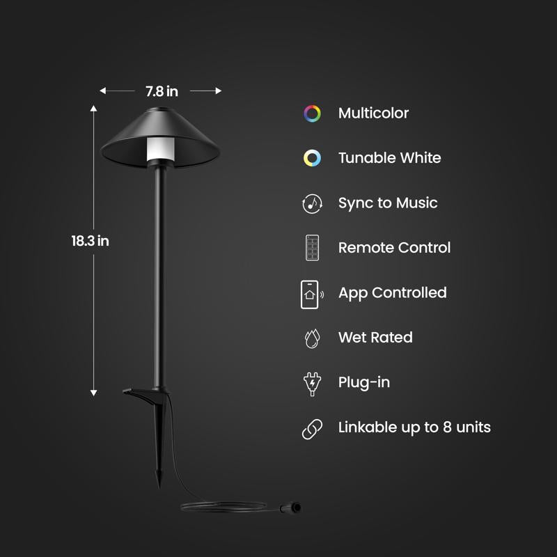Feit Plug In/Remote 6 W LED Smart-Enabled Pathway Light 4 pk