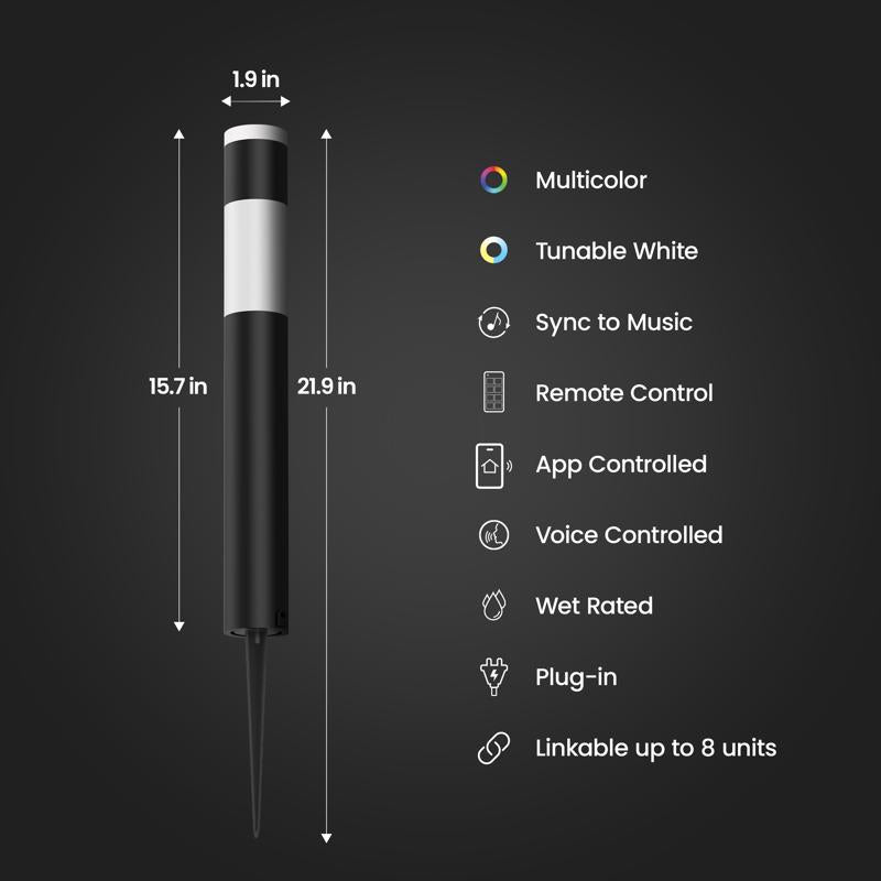 Feit Black Plug In/Remote 6 W LED Pathway Light 4 pk