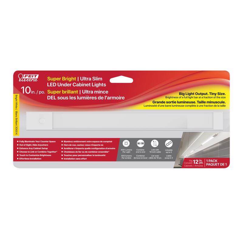 Feit 10 in. L White Plug-In LED Under Cabinet Light Strip 400 lm