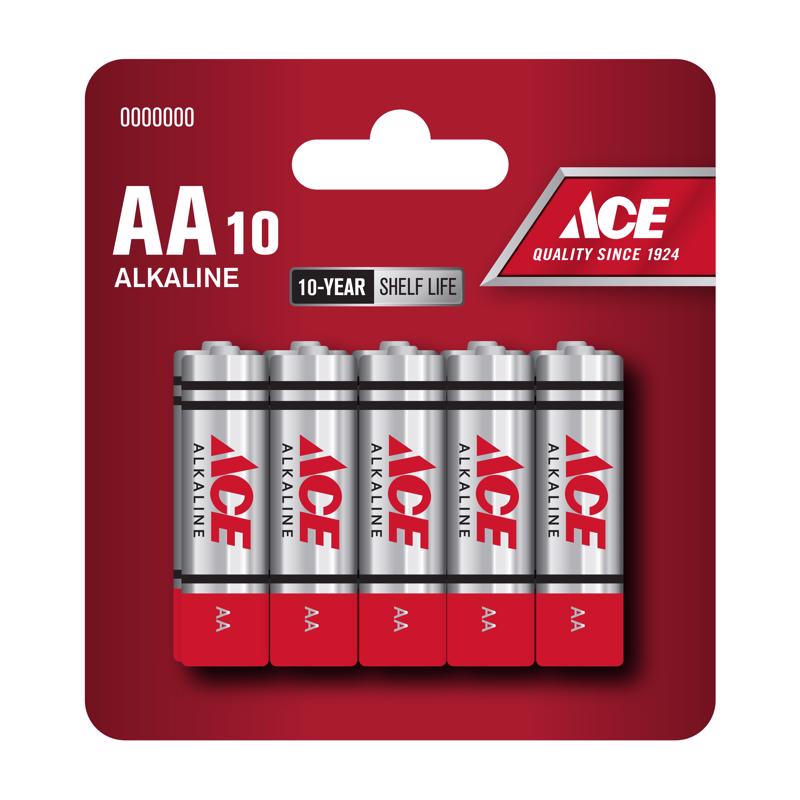 Ace AA Alkaline Batteries 10 pk Carded