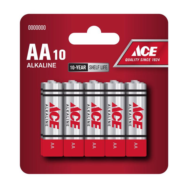 Ace AA Alkaline Batteries 10 pk Carded