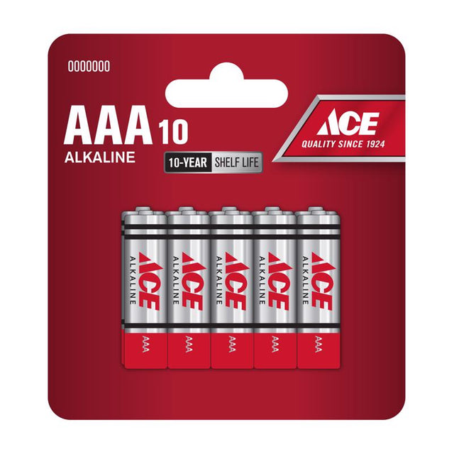 Ace AAA Alkaline Batteries 10 pk Carded